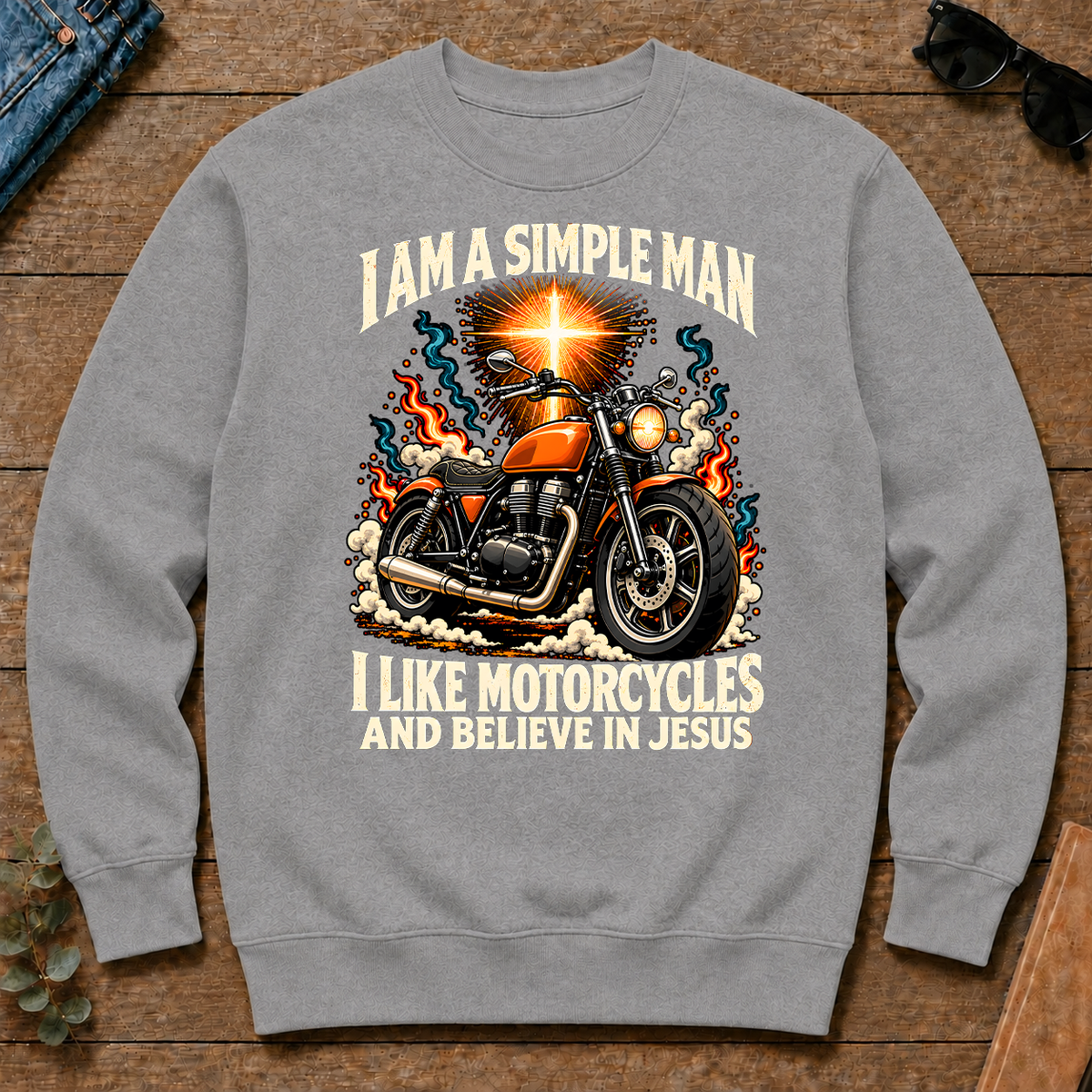 I Like Motorcycles & Believe In Jesus - sport-grey - CS2D-SportGrey
