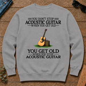 Don't Stop Playing Acoustic Guitar Vintage Art - sport-grey - CS2D-SportGrey