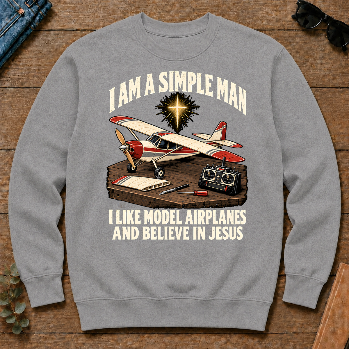 I Like Model Airplanes & Believe In Jesus - sport-grey - CS2D-SportGrey