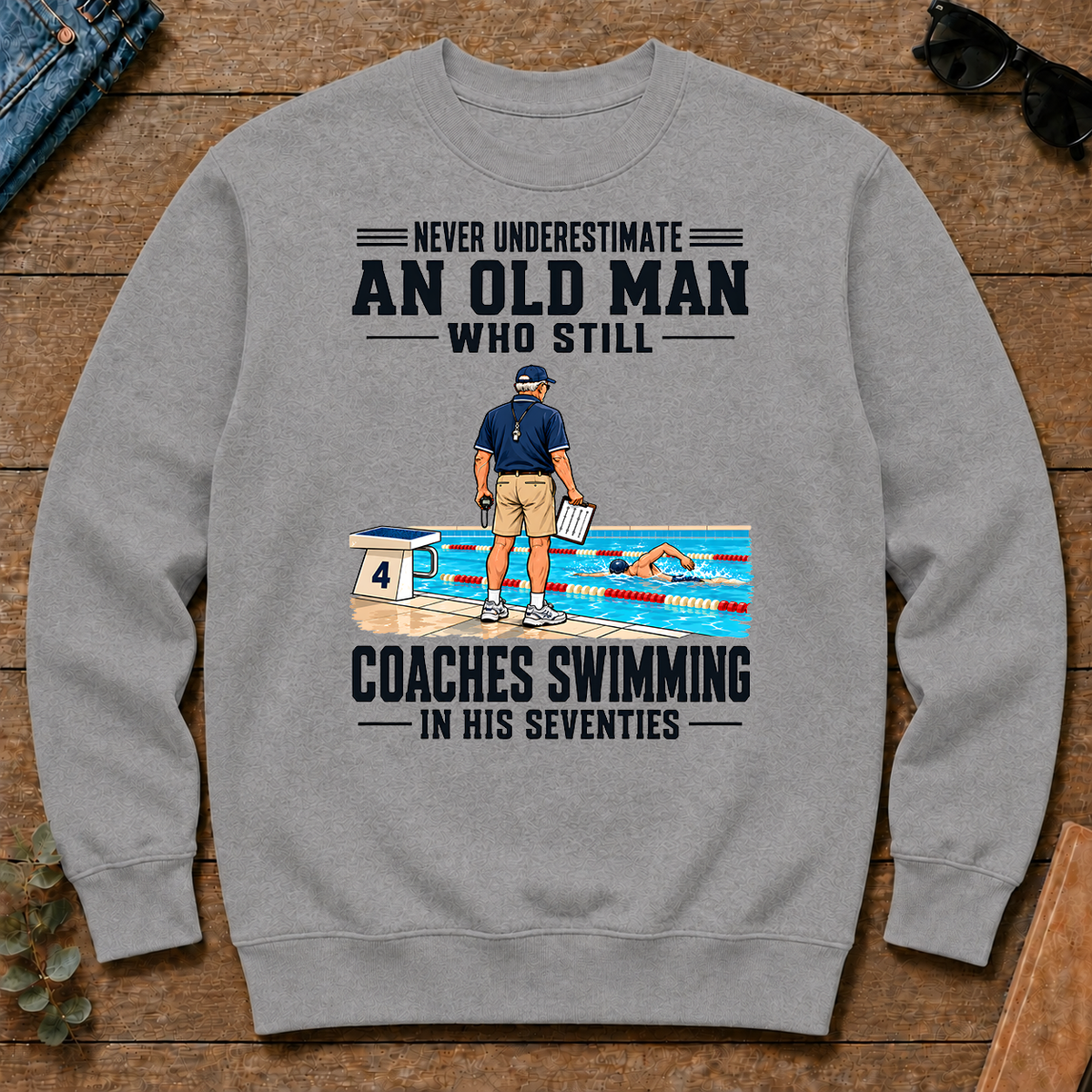 Never Underestimate An Old Man Coaches Swimming In His 70s - sport-grey - CS2D-SportGrey