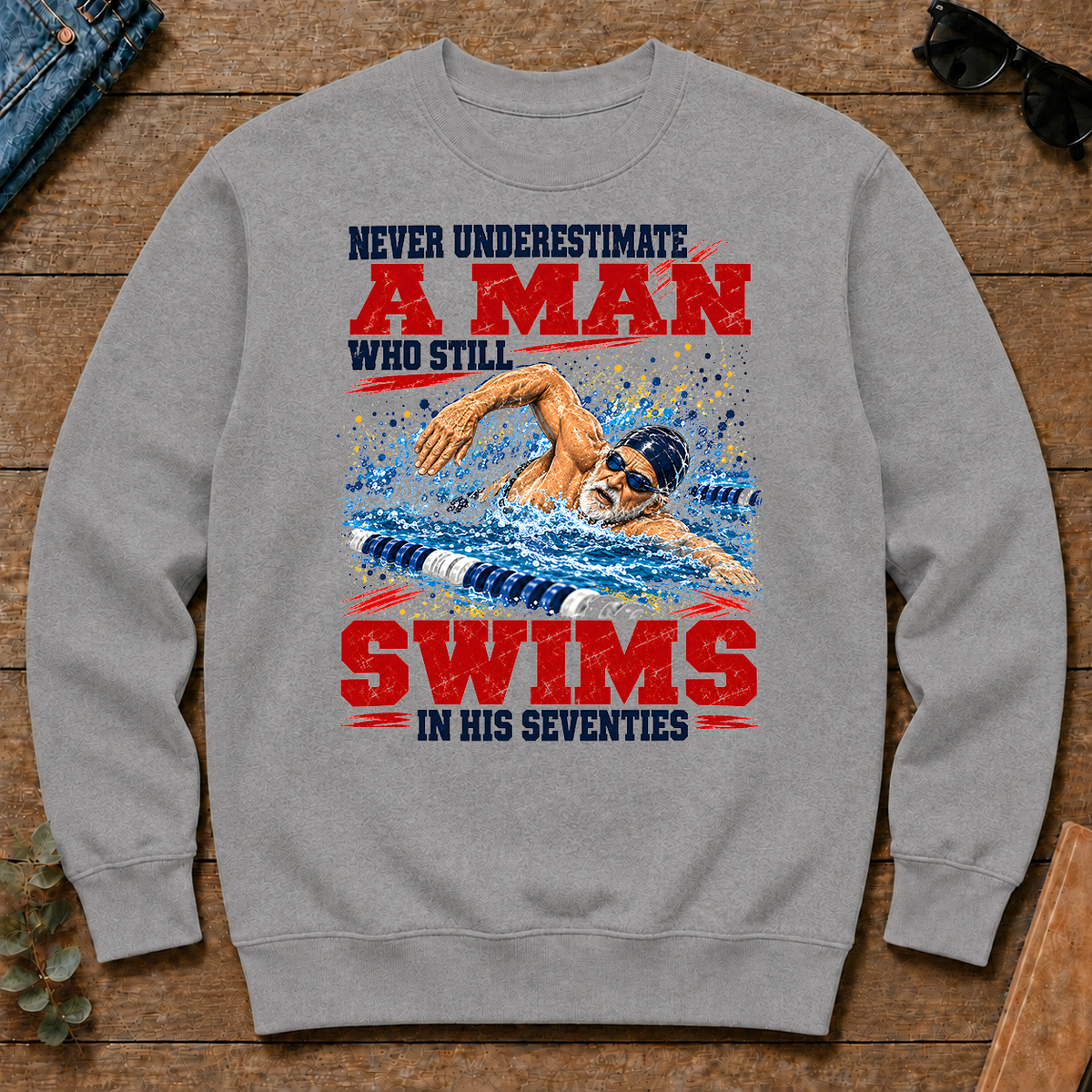 A Man Still Swims In His 70s - sport-grey - CS2D-SportGrey