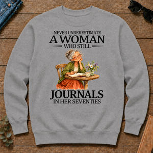 Funny A Woman Still Journals In Her Seventies - sport-grey - CS2D-SportGrey