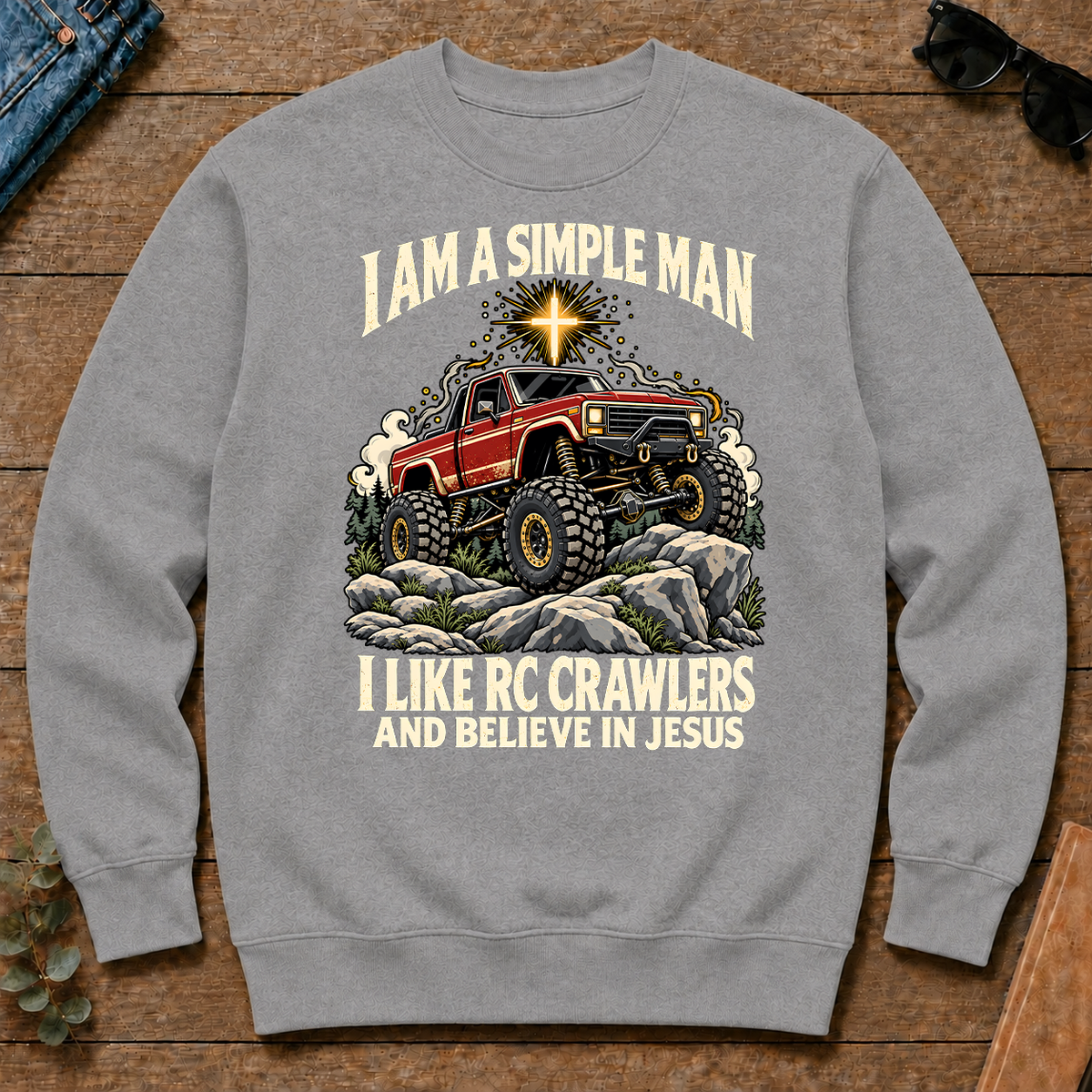 I Like RC Crawlers & Believe In Jesus - sport-grey - CS2D-SportGrey