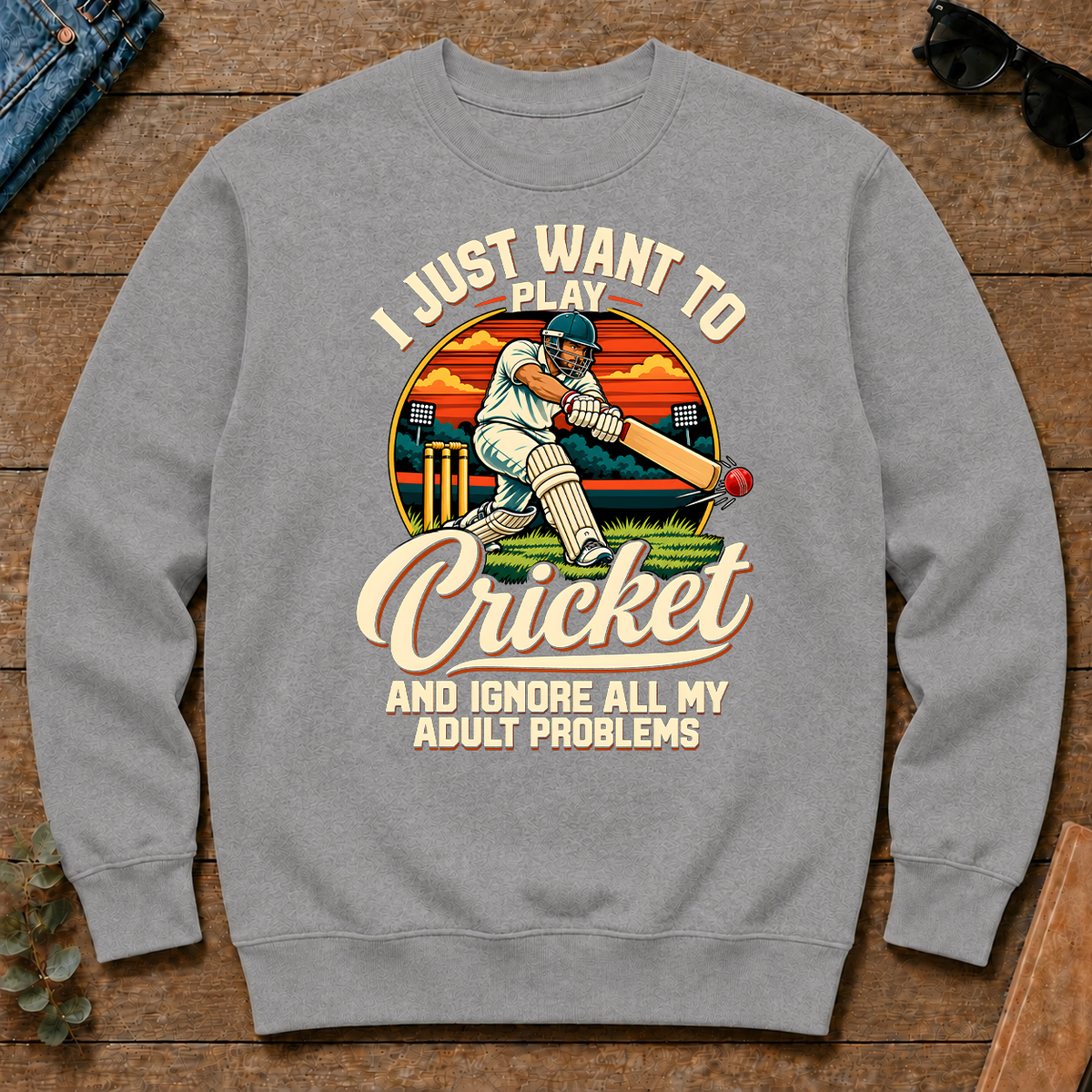 I Just Want To Play Cricket & Ignore All Adult Problems - sport-grey - CS2D-SportGrey
