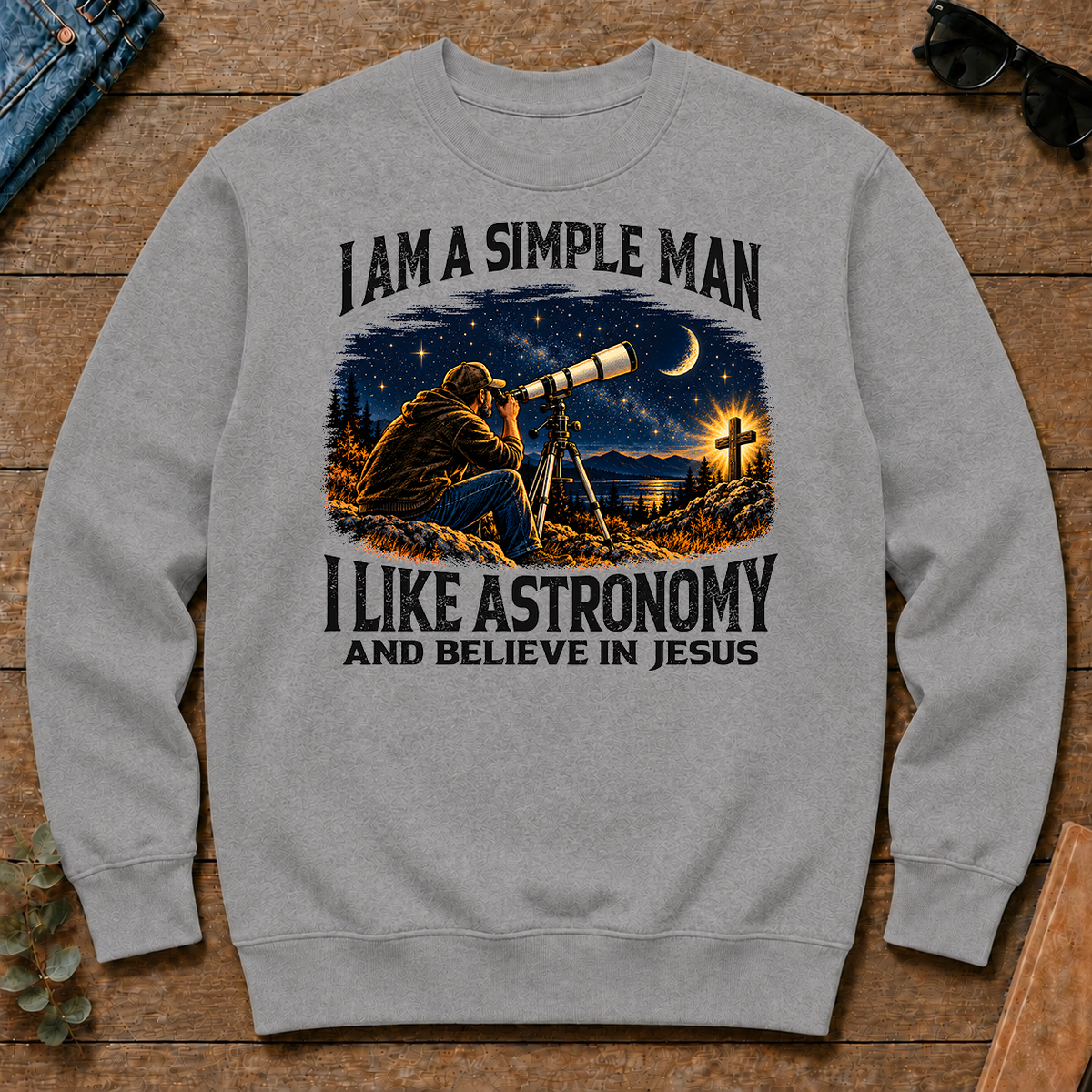 I Am Simple Man I Like Astronomy - sport-grey - CS2D-SportGrey