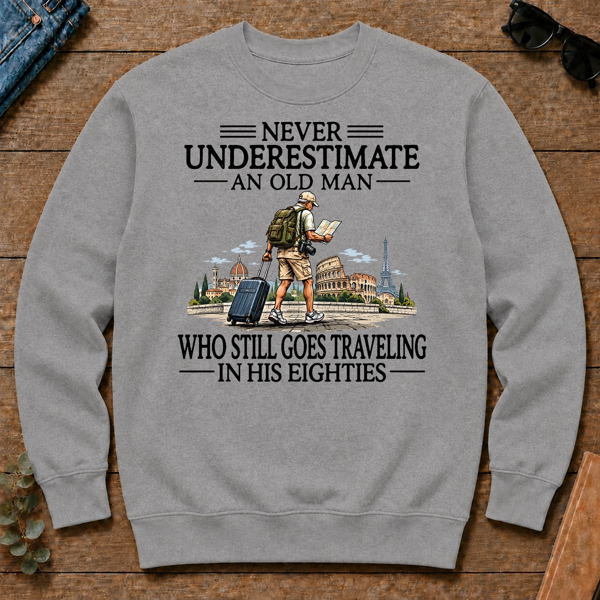 Never Underestimate An Old Man Traveling 80s - sport-grey - CS2D-SportGrey