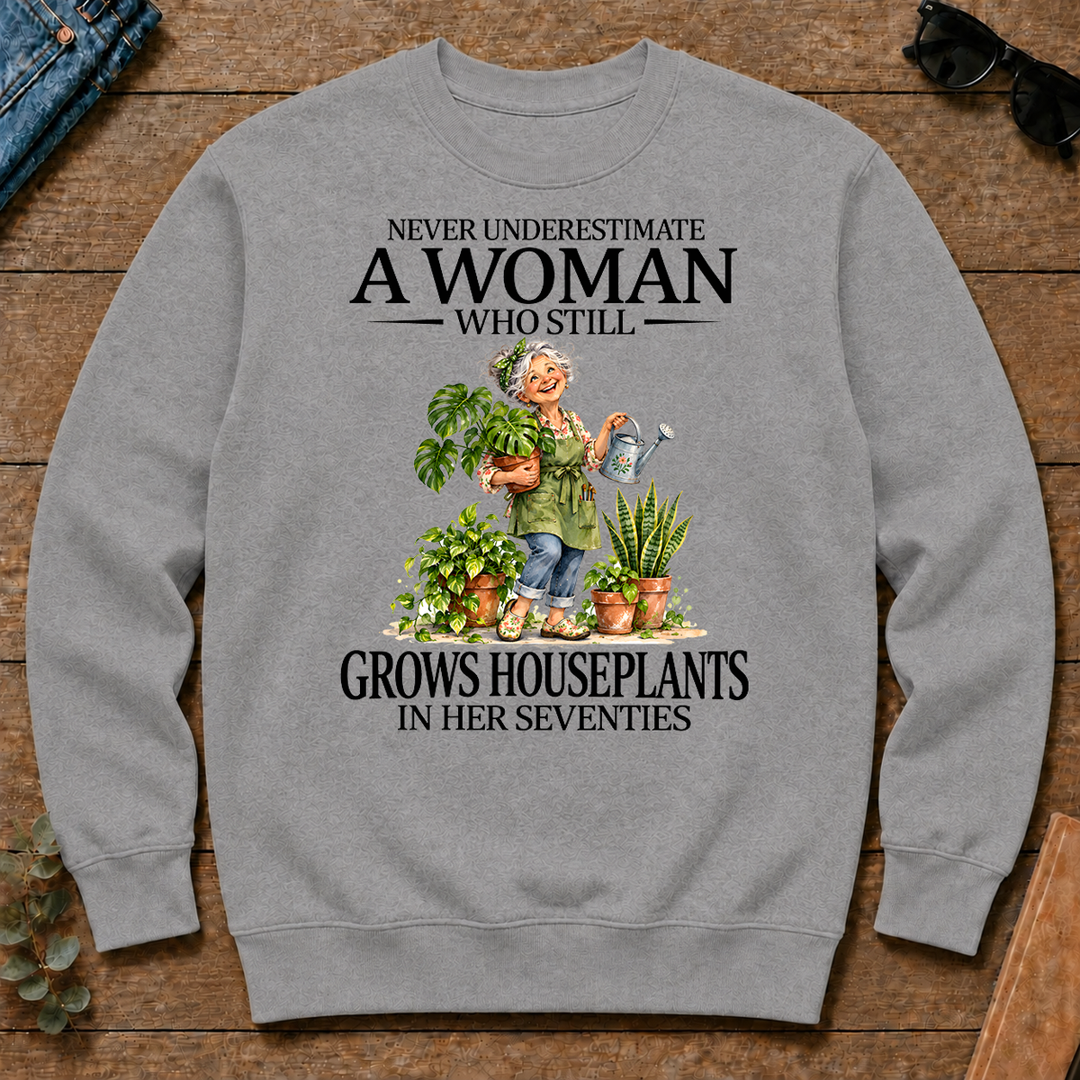 Funny A Woman Still Grows Houseplants In Her Seventies - sport-grey - CS2D-SportGrey