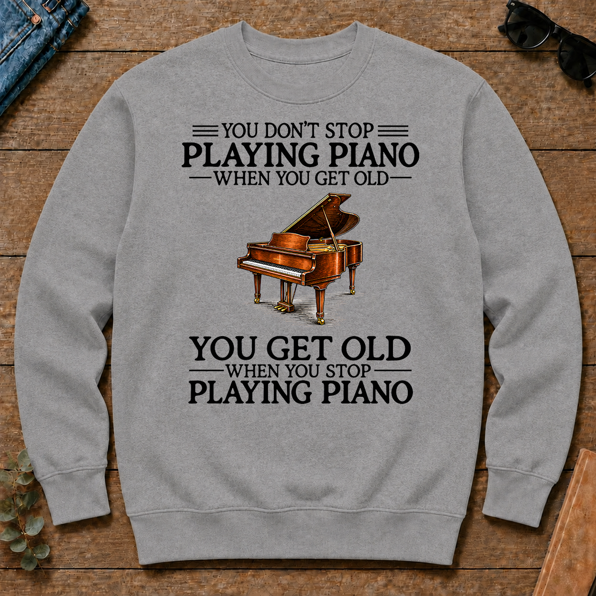 Don't Stop Playing Piano Vintage Art - sport-grey - CS2D-SportGrey