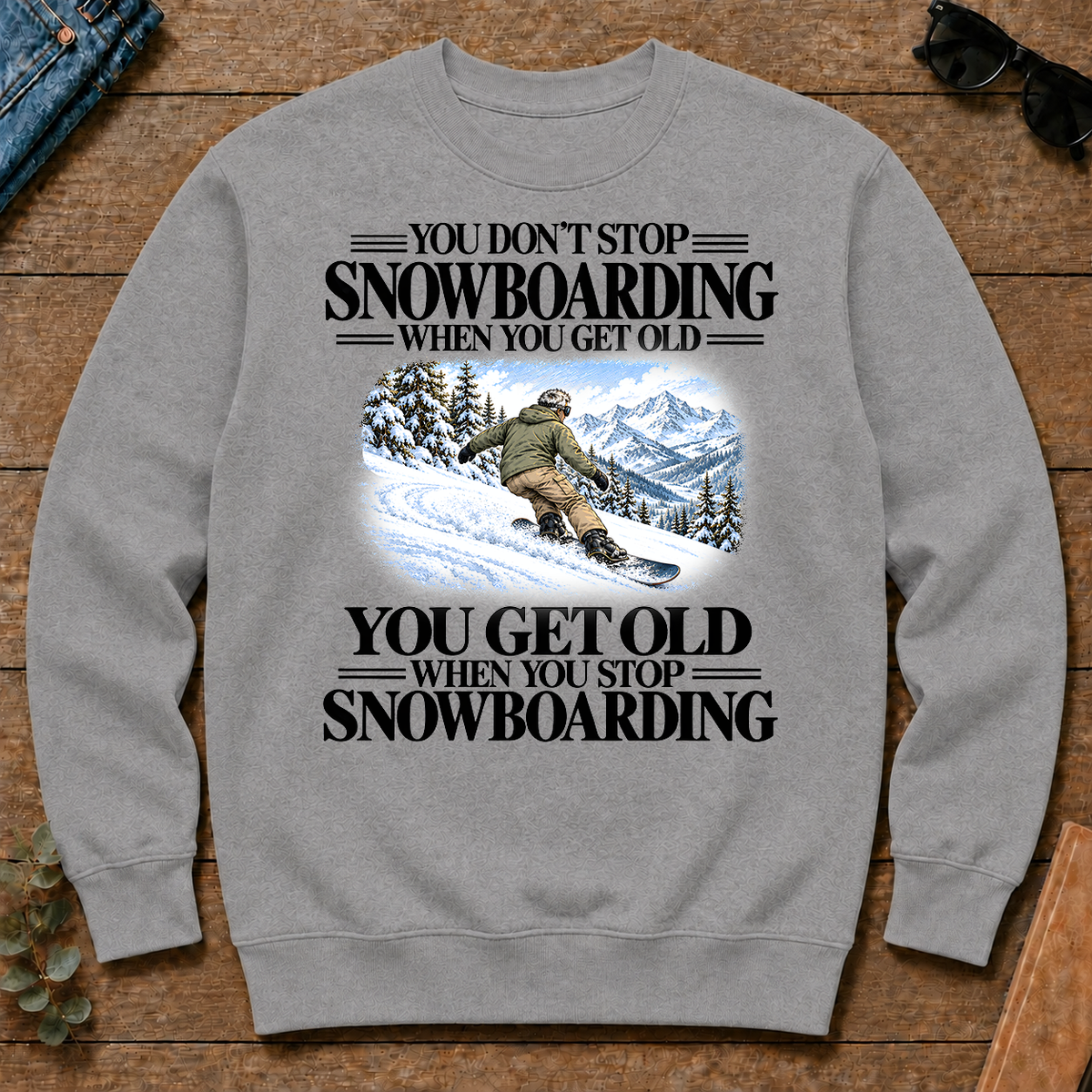 Don't Stop Snowboarding Vintage Art - sport-grey - CS2D-SportGrey