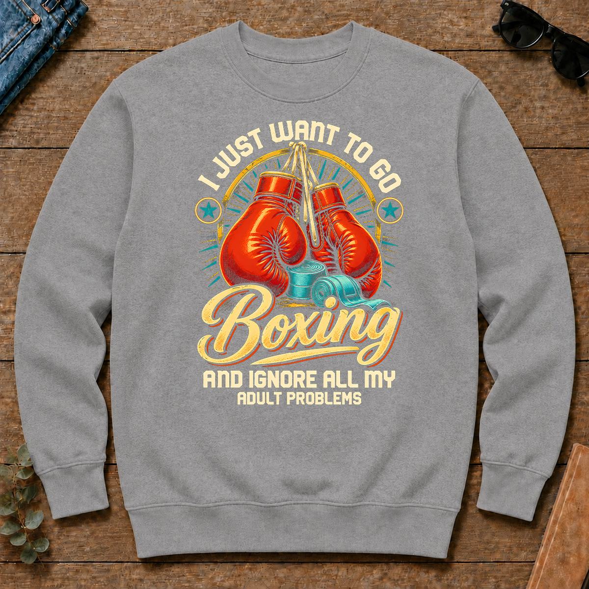 I Just Want To Go Boxing & Ignore All Adult Problems - sport-grey - CS2D-SportGrey