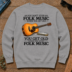 Don't Stop Playing Folk Music Vintage Art - sport-grey - CS2D-SportGrey