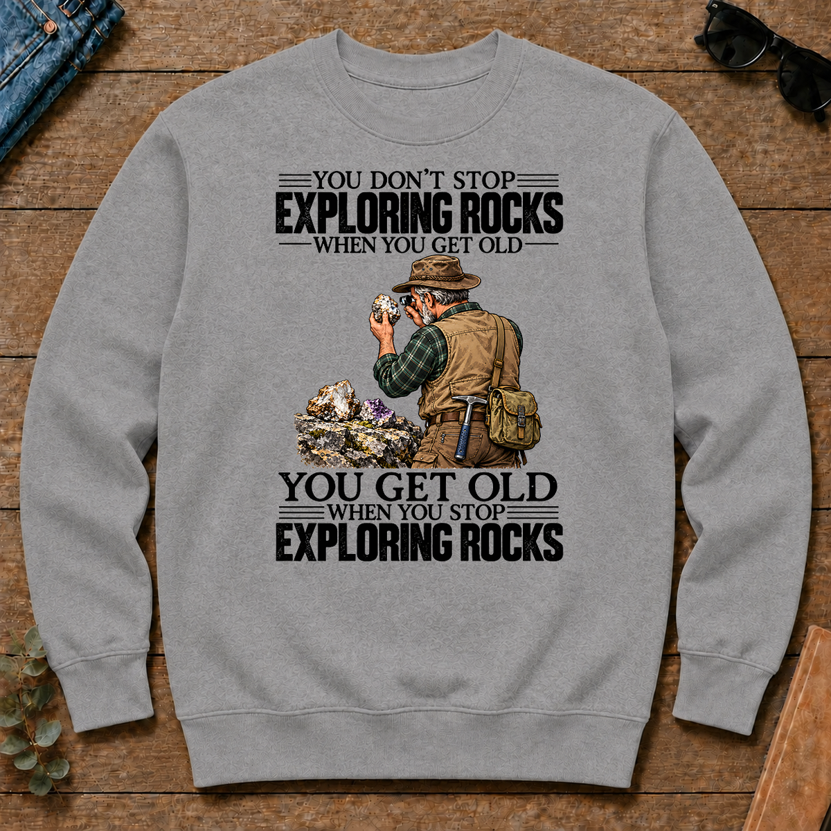 Vintage You Get Old When You Stop Exploring Rocks - sport-grey - CS2D-SportGrey