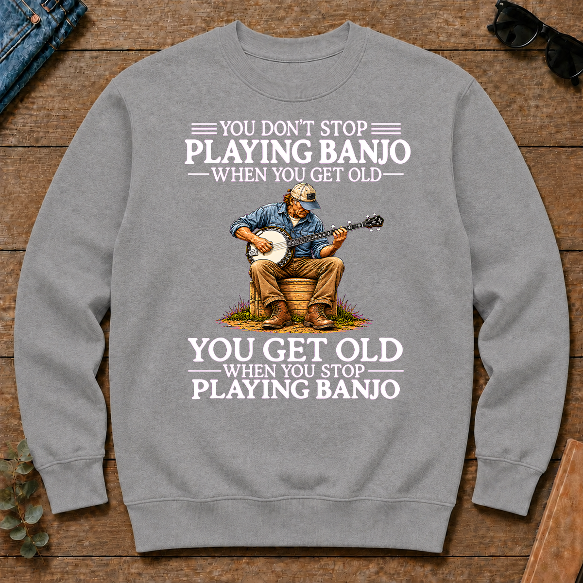 Old Man Don't Stop Playing Banjo - sport-grey - CS2D-SportGrey