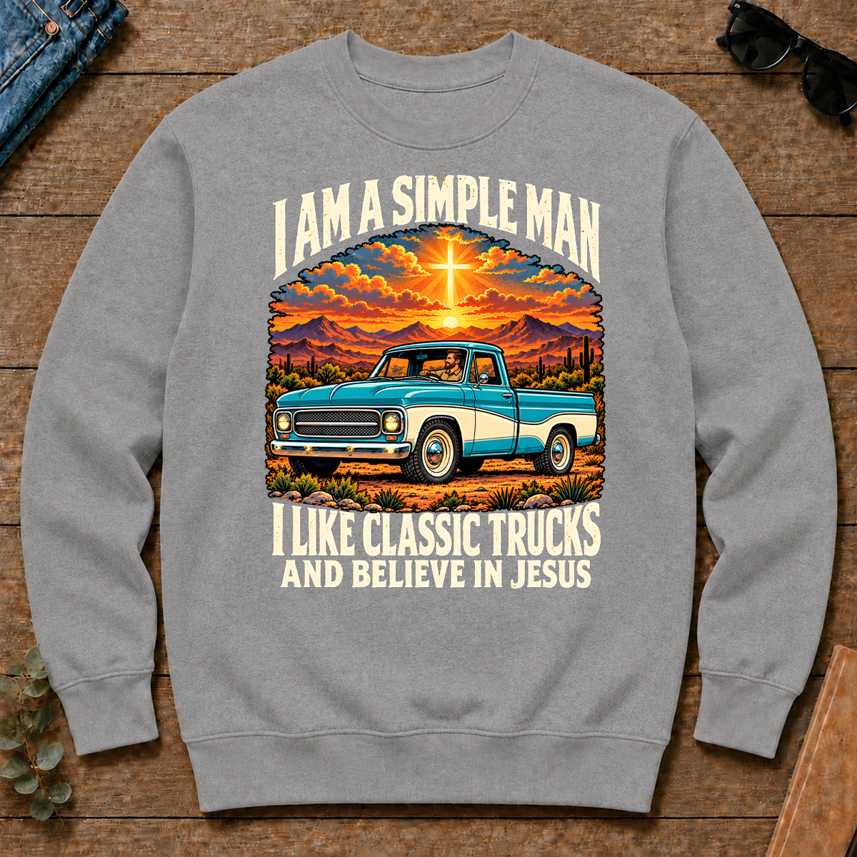I Like Classic Trucks & Believe In Jesus - sport-grey - CS2D-SportGrey