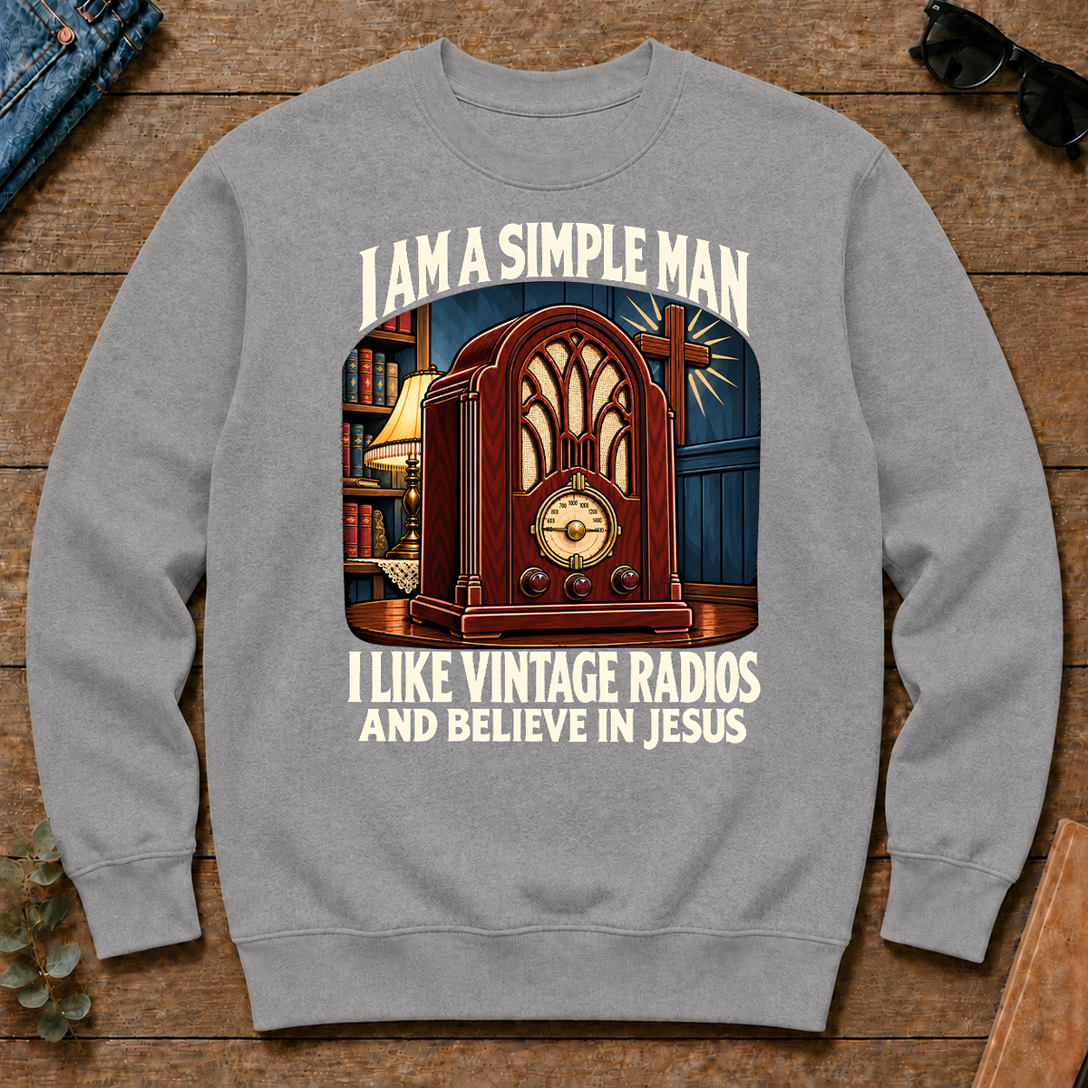 I Like Vintage Radios & Believe In Jesus - sport-grey - CS2D-SportGrey