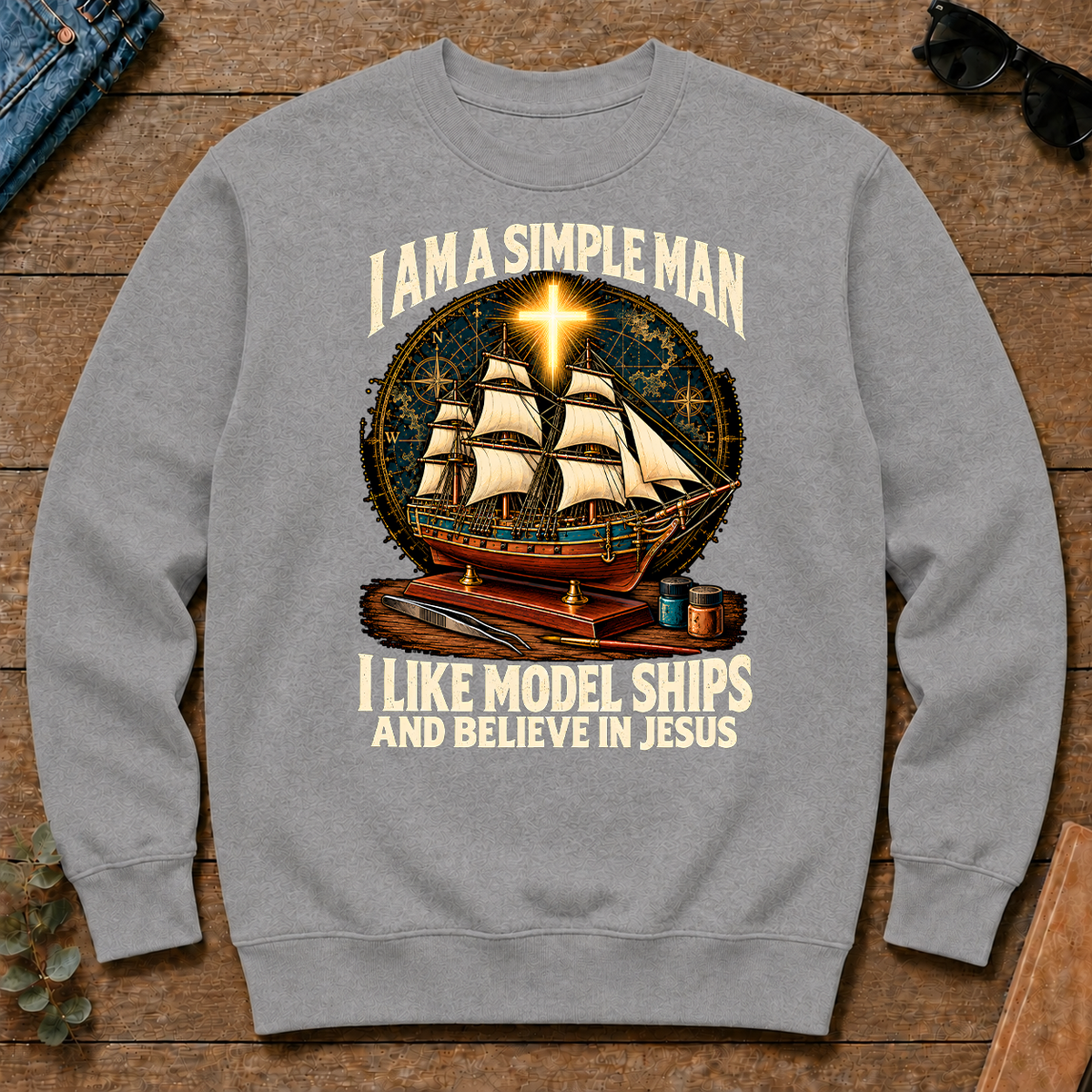 I Like Model Ships & Believe In Jesus - sport-grey - CS2D-SportGrey