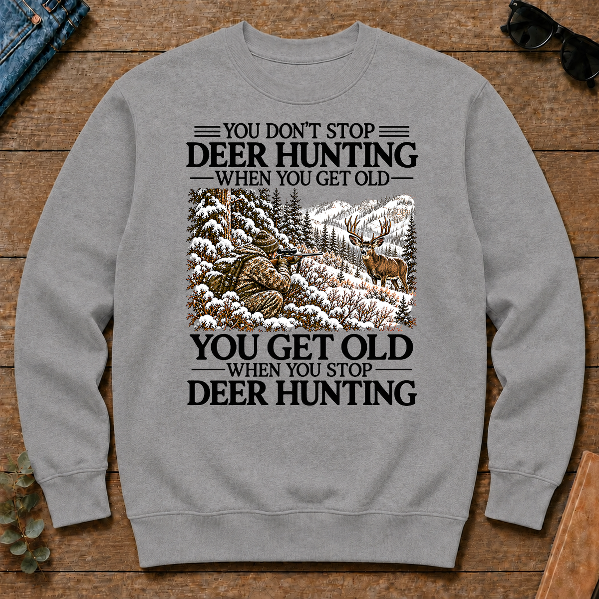 Don't Stop Mule Deer Hunting Snow - sport-grey - CS2D-SportGrey