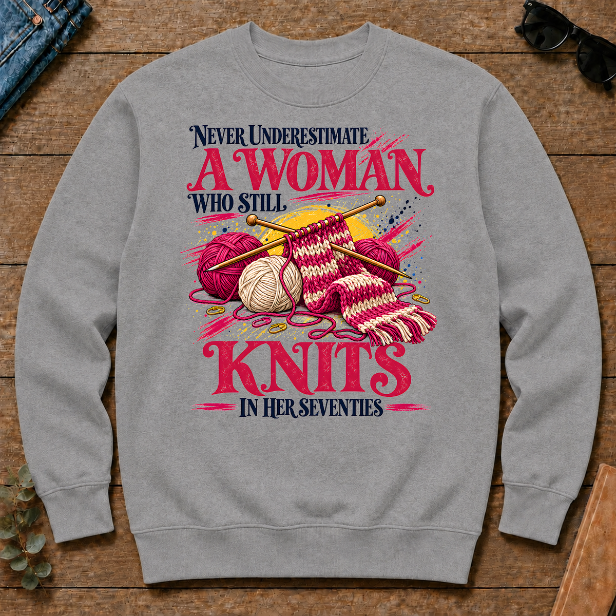 A Woman Still Knits In Her Seventies - sport-grey - CS2D-SportGrey