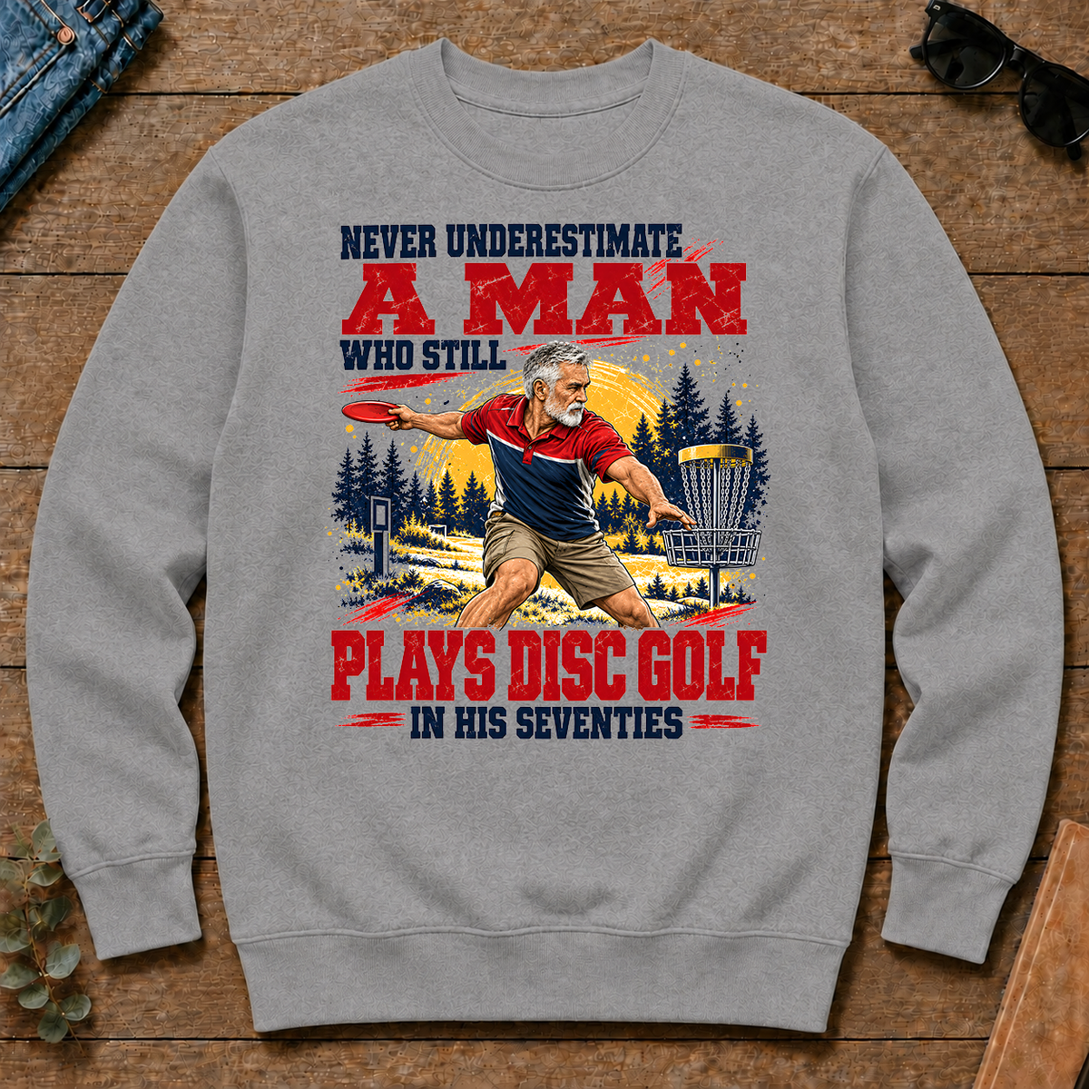 A Man Still Plays Disc Golf In His 70s - sport-grey - CS2D-SportGrey