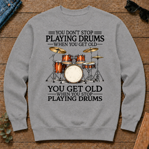Don't Stop Playing Playing Drums Vintage Art - sport-grey - CS2D-SportGrey