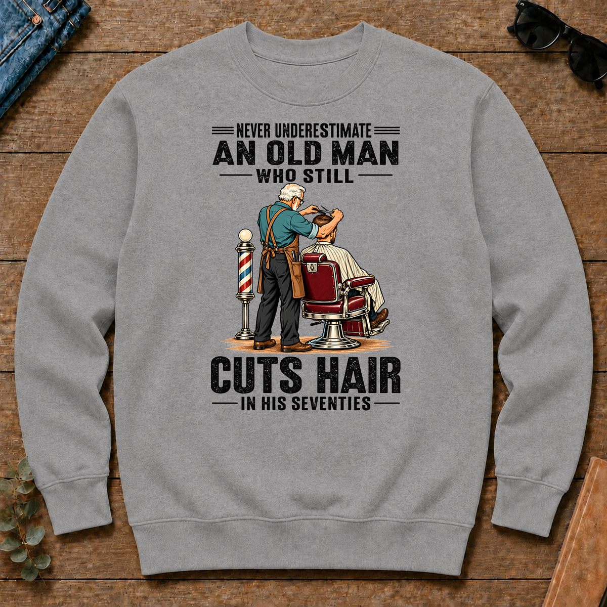 An Old Man Still Cuts Hair In His 70s - sport-grey - CS2D-SportGrey