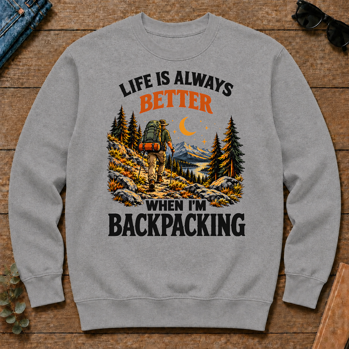 Retro Life Is Always Better When I Am Backpacking - sport-grey - CS2D-SportGrey