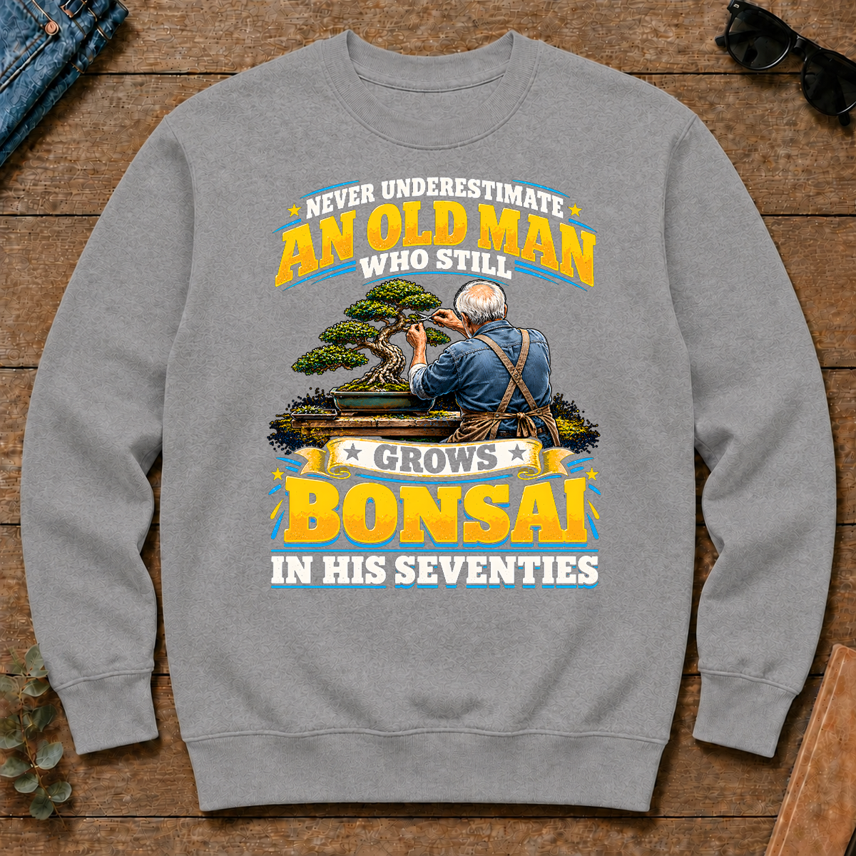 Yellow An Old Man Still Grows Bonsai In His Seventies - sport-grey - CS2D-SportGrey