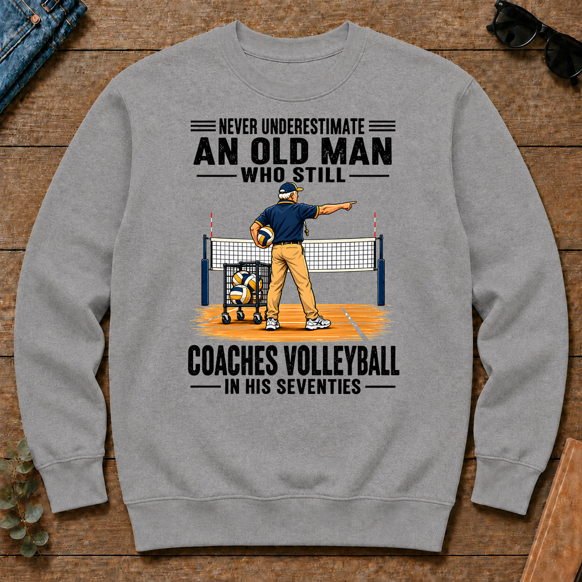 Never Underestimate An Old Man Coaches Volleyball In His 70s - sport-grey - CS2D-SportGrey