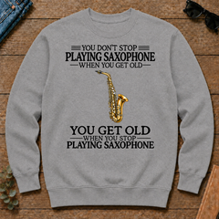 Don't Stop Playing Saxophone Vintage Art - sport-grey - CS2D-SportGrey