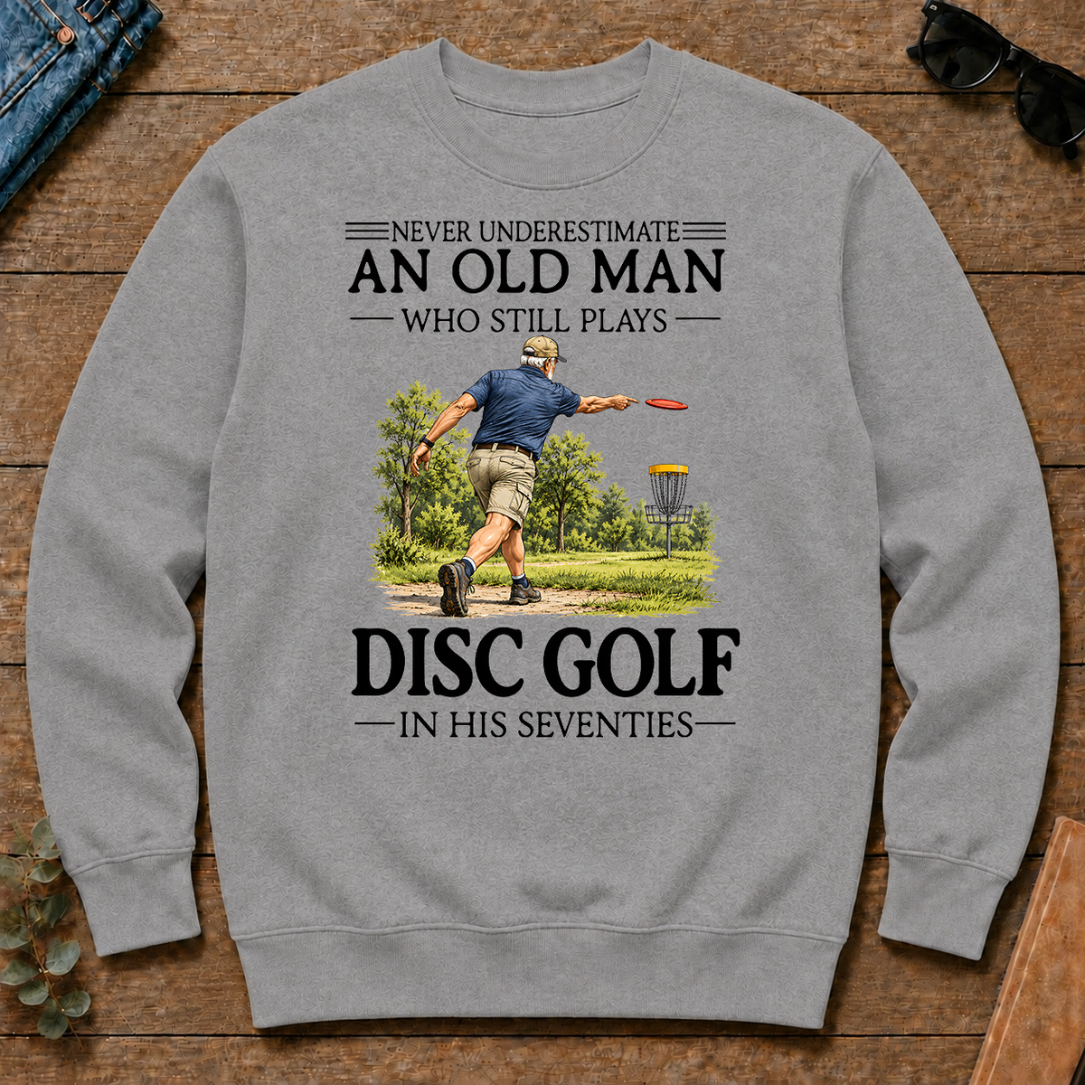 An Old Man Who Still Plays Disc Golf In His Seventies - sport-grey - CS2D-SportGrey