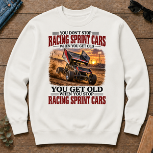 Racing Sprint Cars You Get Old When You Stop - white - CS2D-White