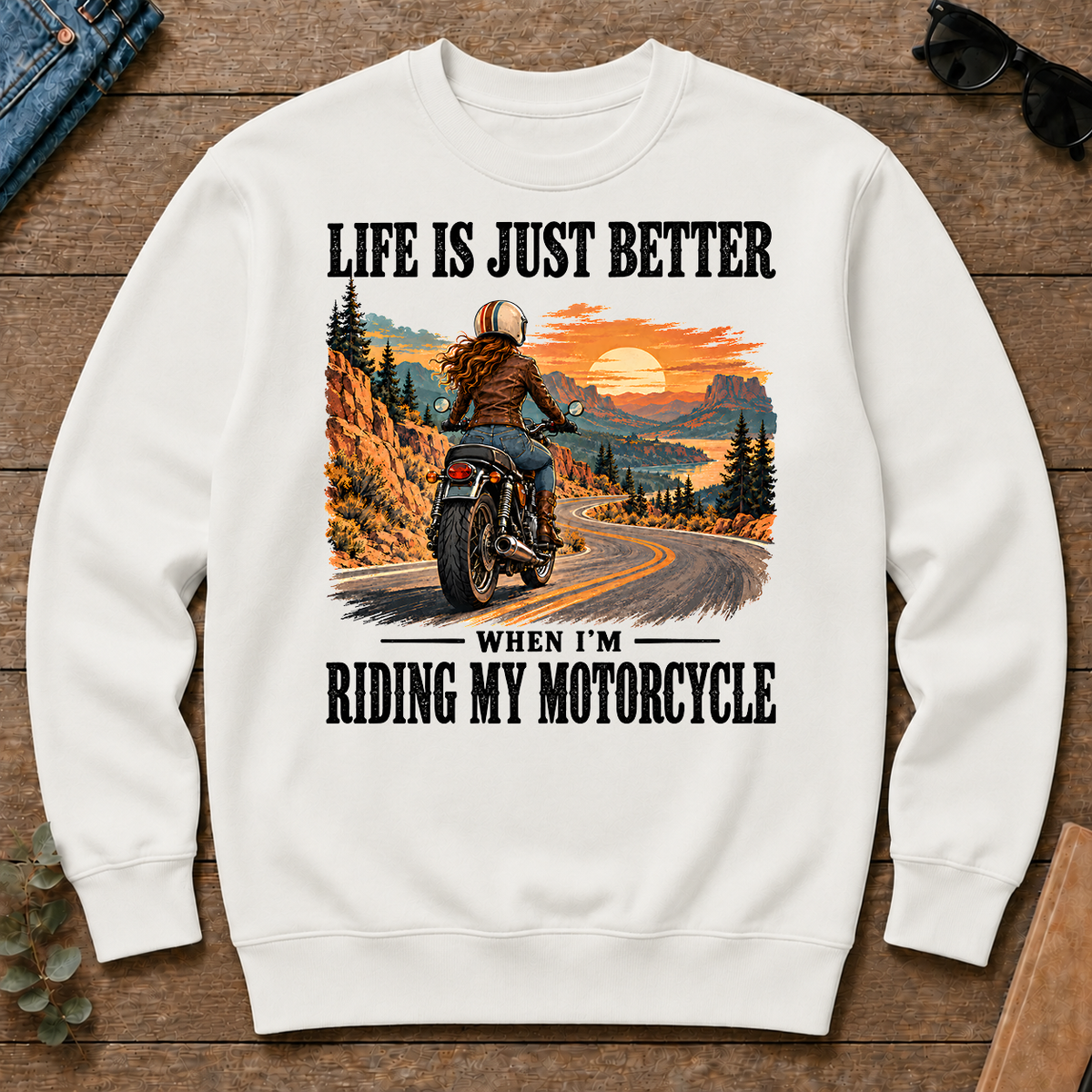 Life Is Just Better When I'm Riding My Motorcycle - white - CS2D-White
