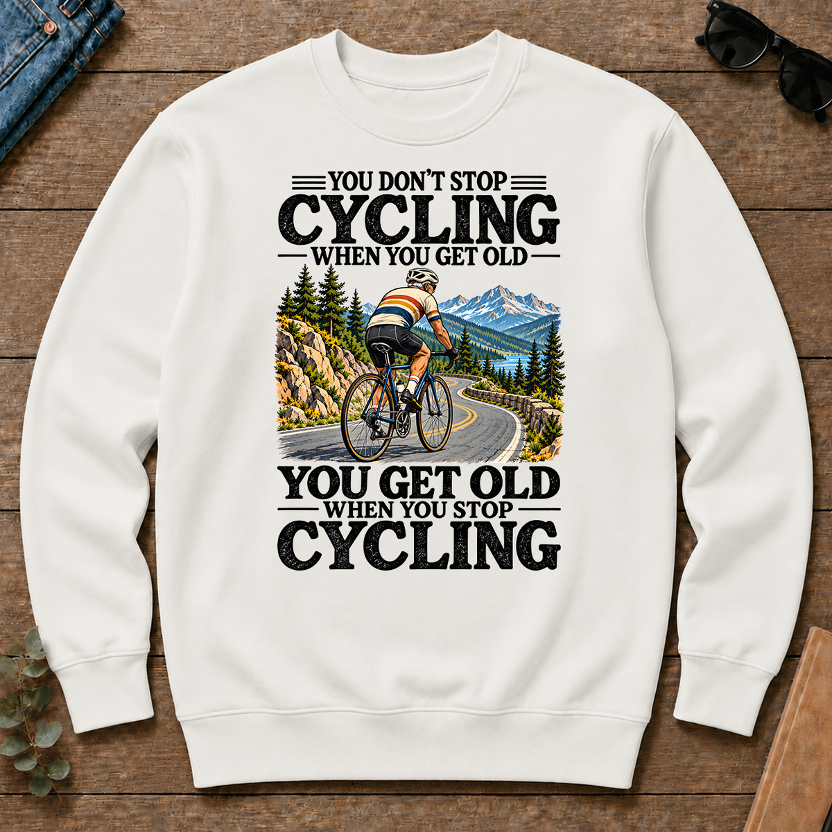 You Don't Stop Cycling When You Get Old - white - CS2D-White