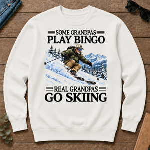 Some Grandpas Play Bingo Real Grandpas Go Skiing - white - CS2D-White