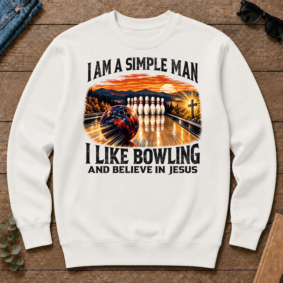 I Am Simple Man I Like Bowling - white - CS2D-White