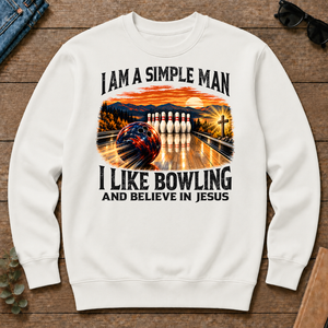 I Am Simple Man I Like Bowling - white - CS2D-White