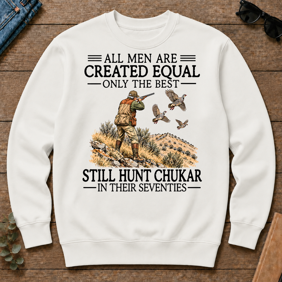 All Men Are Created Equal Chukar Hunting 70s - white - CS2D-White