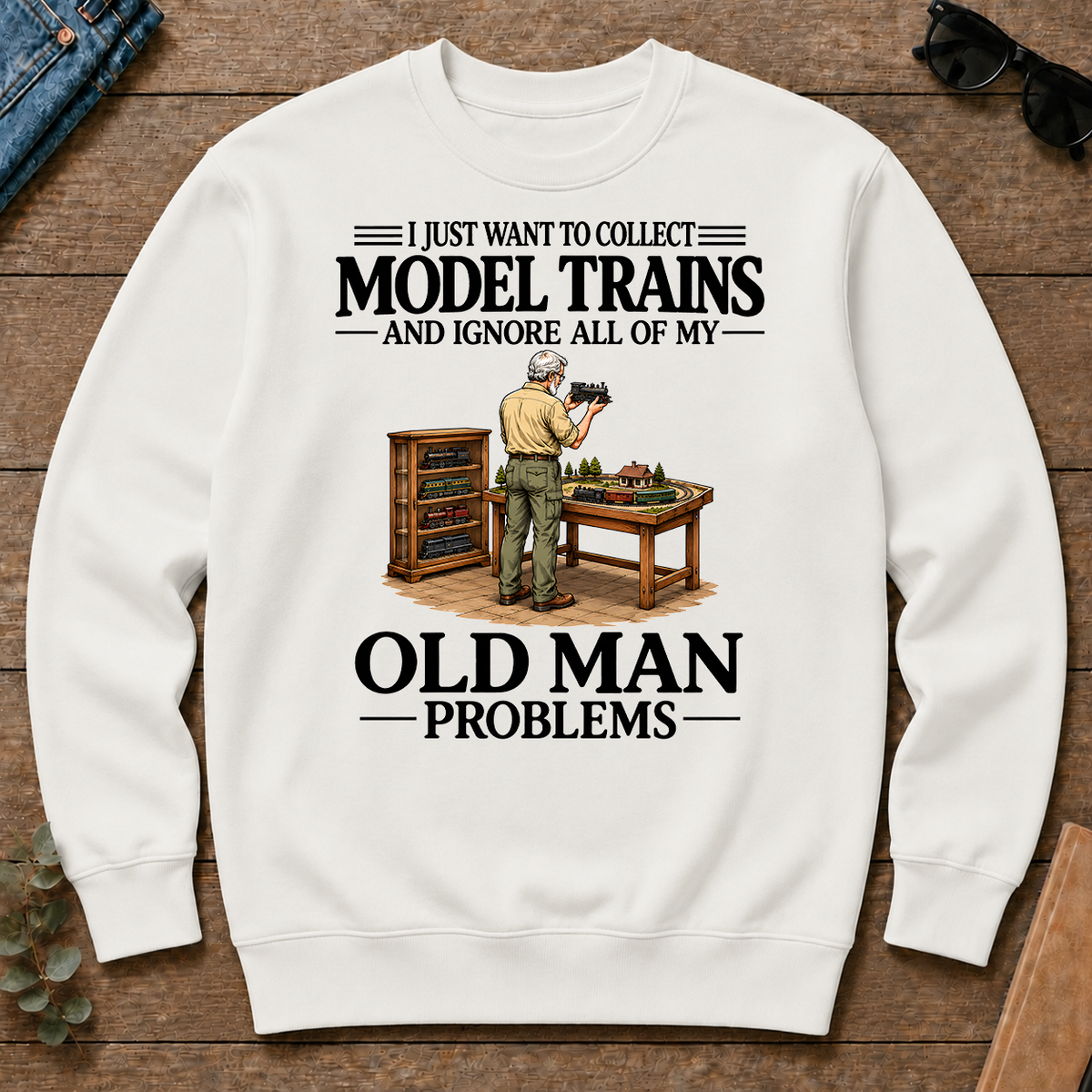 I Just Want To Collect Model Trains - white - CS2D-White