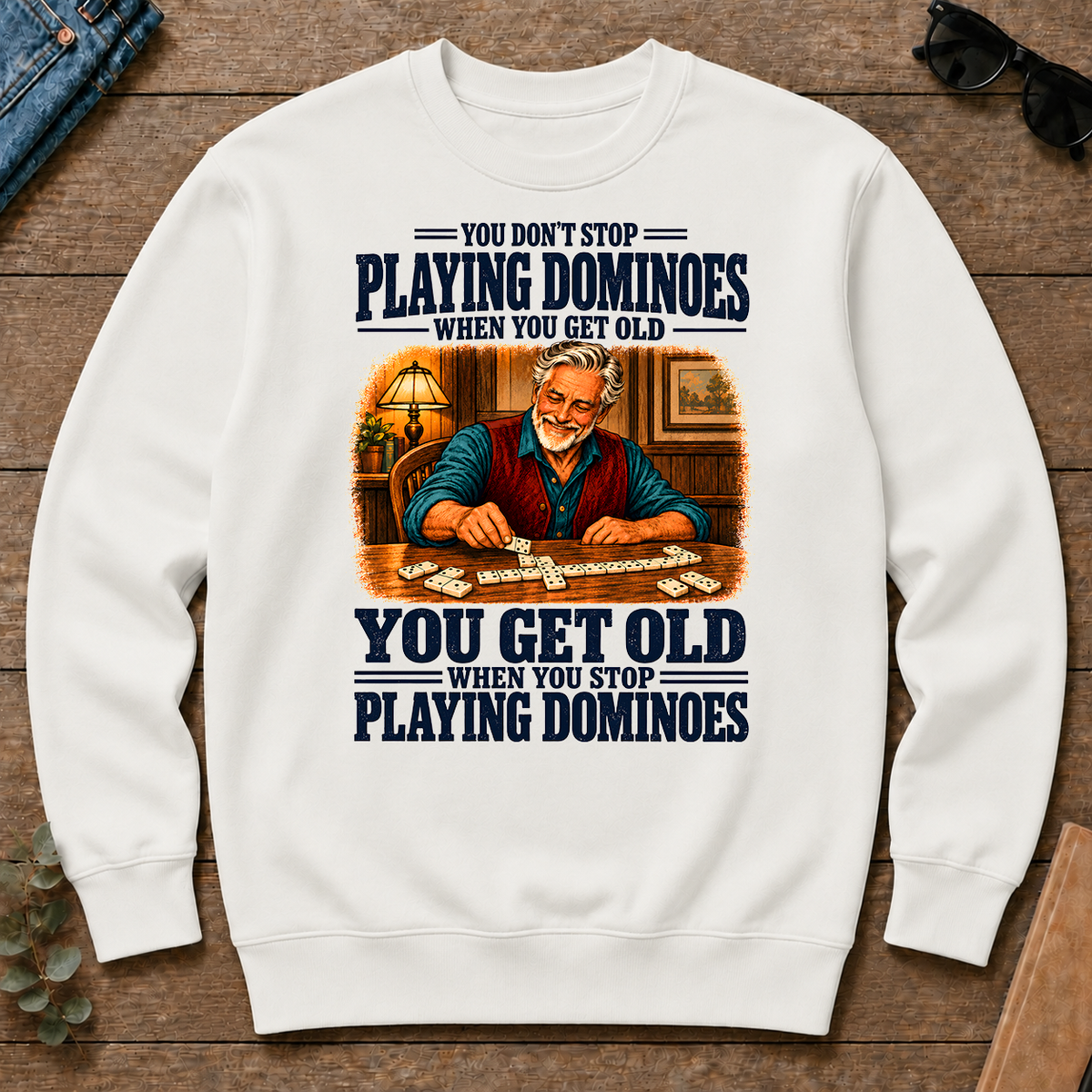 You Get Old When You Stop Playing Dominoes - white - CS2D-White