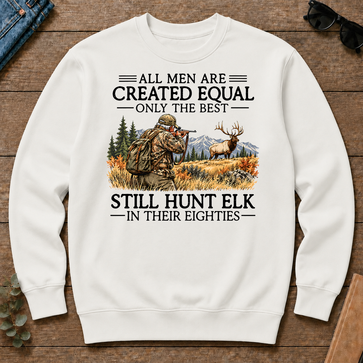 All Men Are Created Equal Elk Hunting 80s - white - CS2D-White