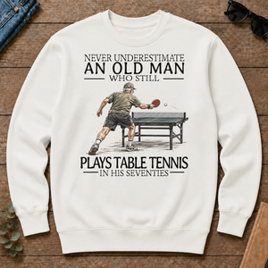 An Old Man Who Still Plays Table Tennis In His Seventies - white - CS2D-White
