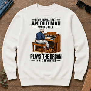 An Old Man Still Plays The Organ In His 70s - white - CS2D-White