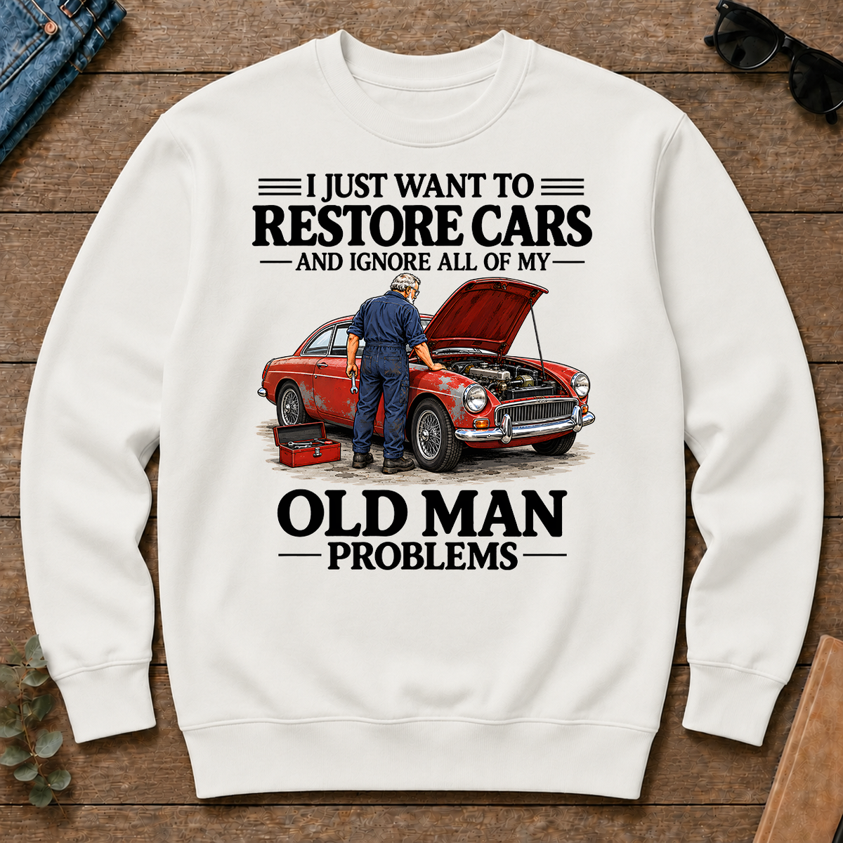 I Just Want To Restore Cars - white - CS2D-White