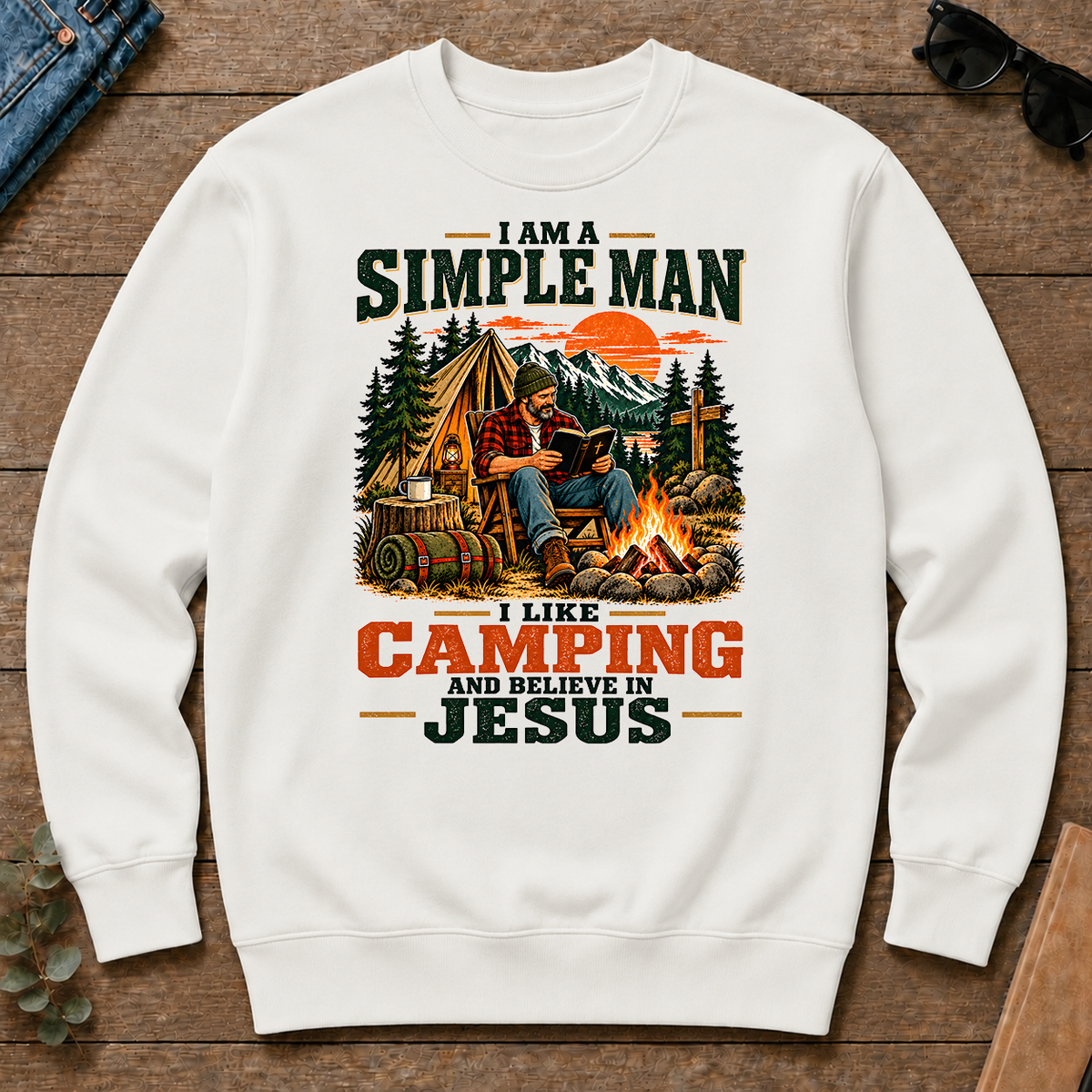 I Like Camping And Believe In Jesus - white - CS2D-White