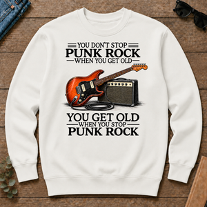 Don't Stop Playing Punk Rock Vintage Art - white - CS2D-White