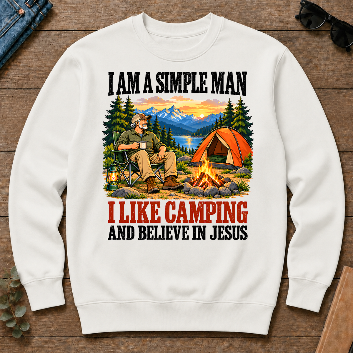I Like Camping & Believe In Jesus - white - CS2D-White