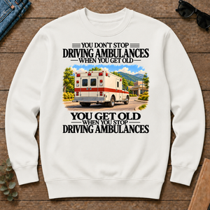 Don't Stop Driving Ambulances Vintage Art - white - CS2D-White