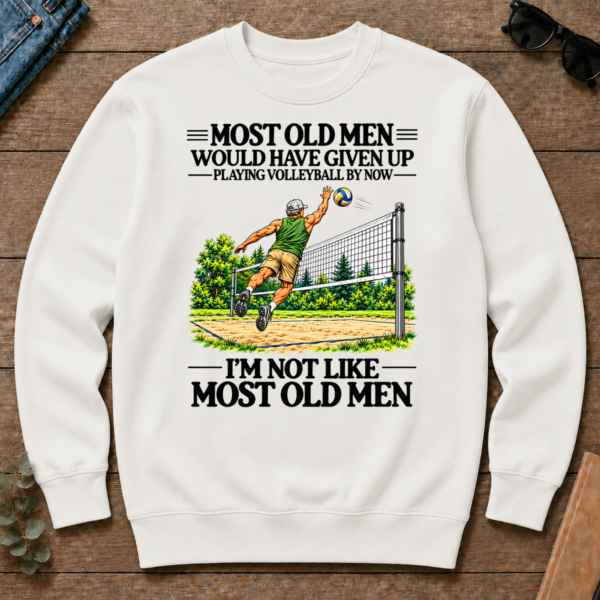 Most Old Man Would Have Given Up Playing Volleyball - white - CS2D-White