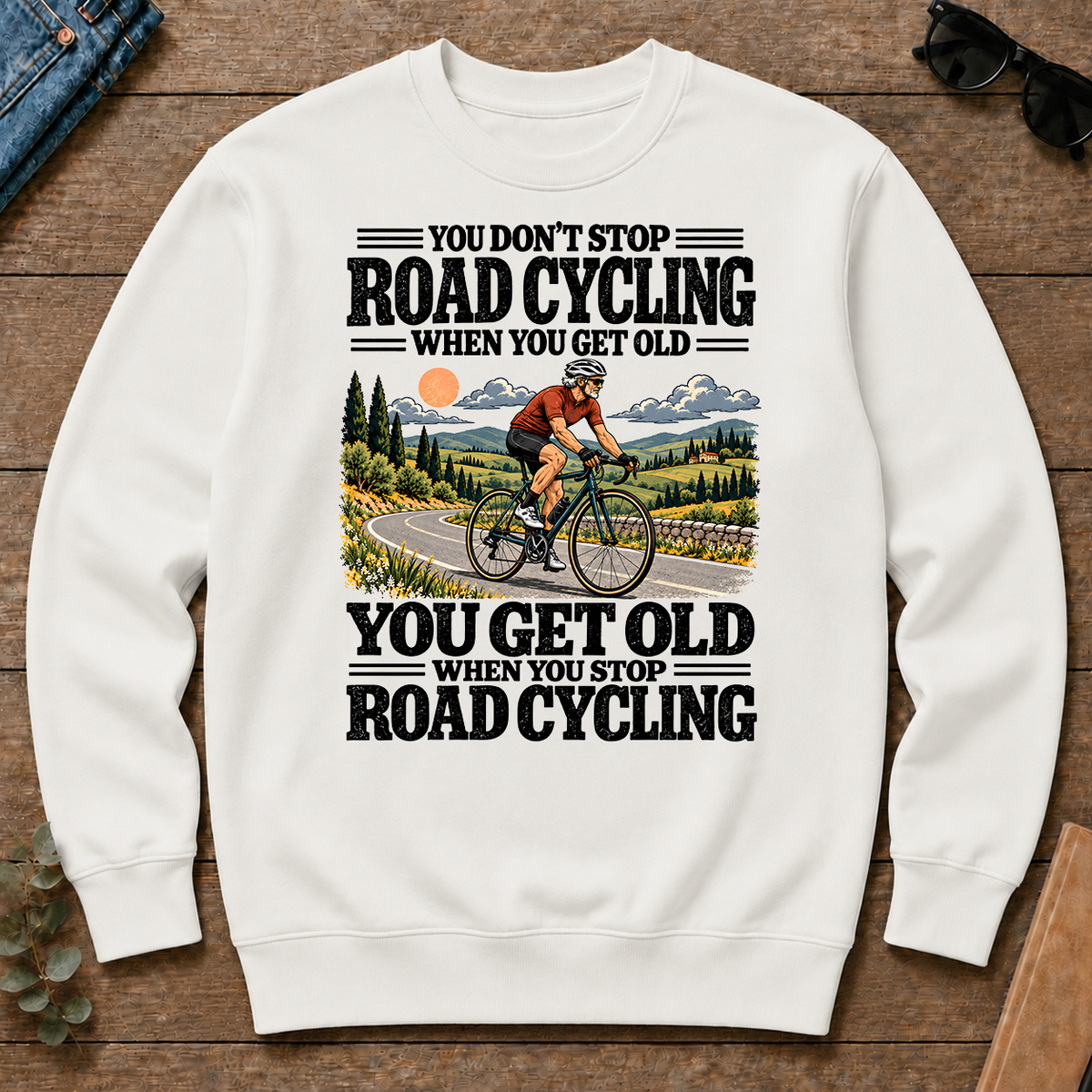 You Get Old When You Stop Road Cycling - white - CS2D-White