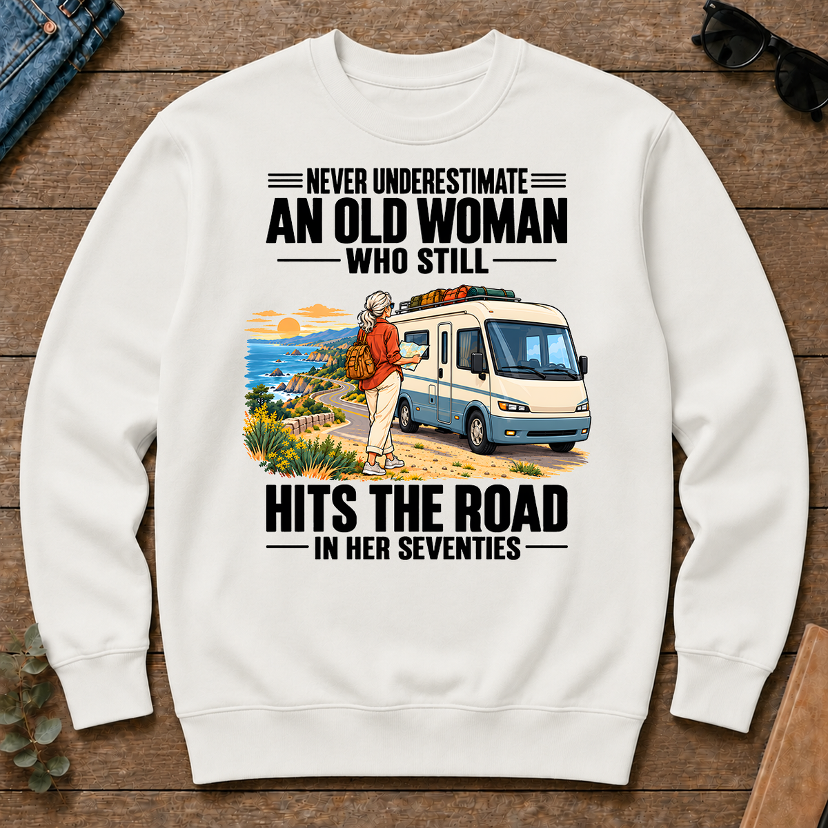An Old Woman Still Hits The Road In Her 70s - white - CS2D-White